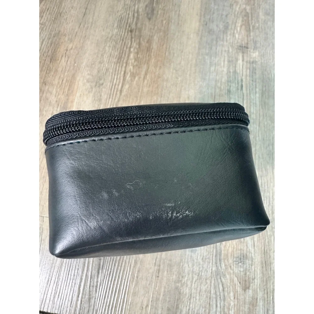 BMW Black Faux Leather First Aid Kit Pouch Zippered Automotive Organizer Bag